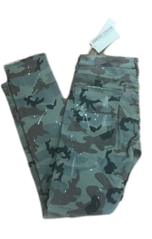 Camo Biker Jeans (Olive)